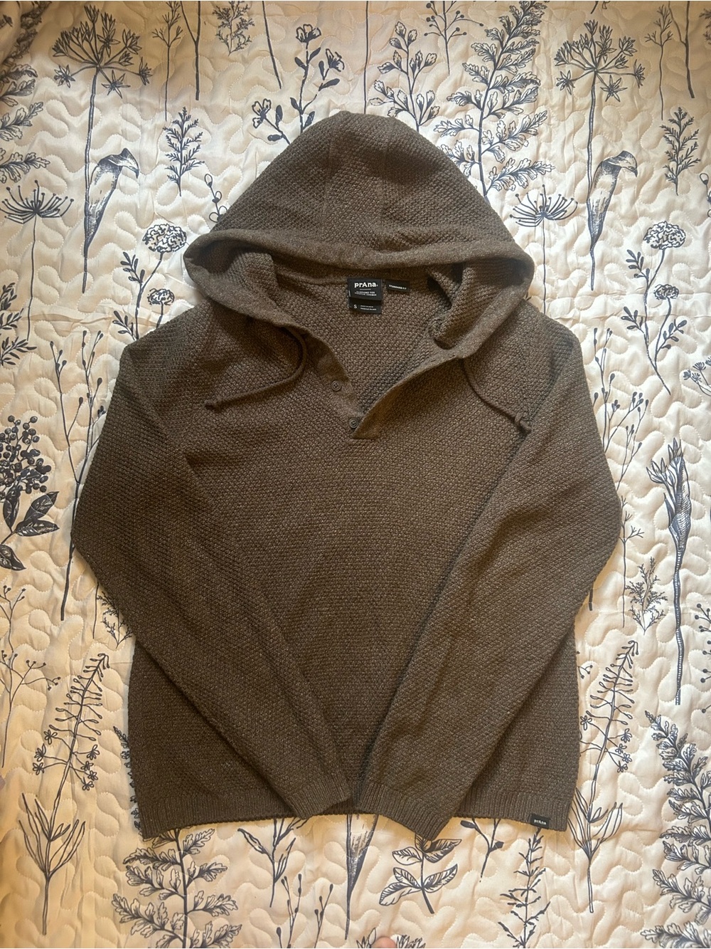 Prana Men's Hooded Henley Forest Hill Sweater